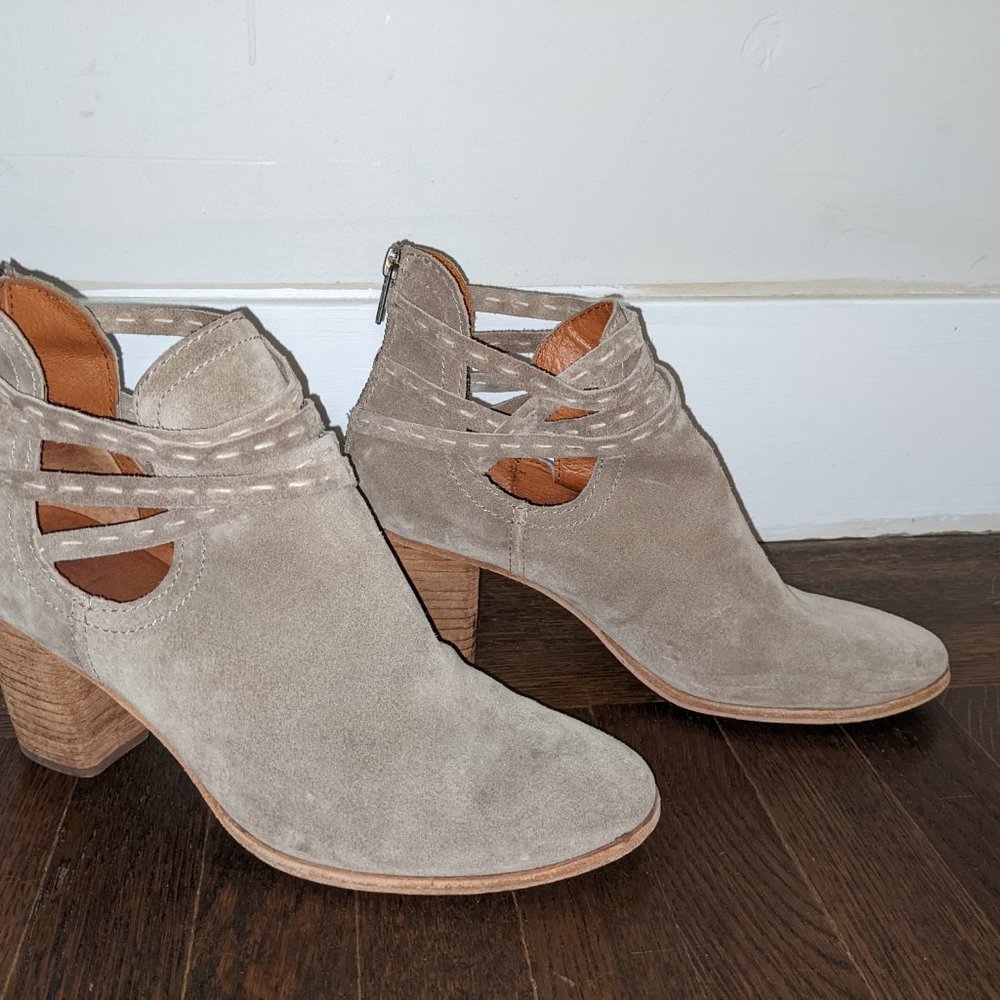 Vintage Frye Grey Leather Booties 9.5
